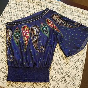 1 shoulder satin shirt